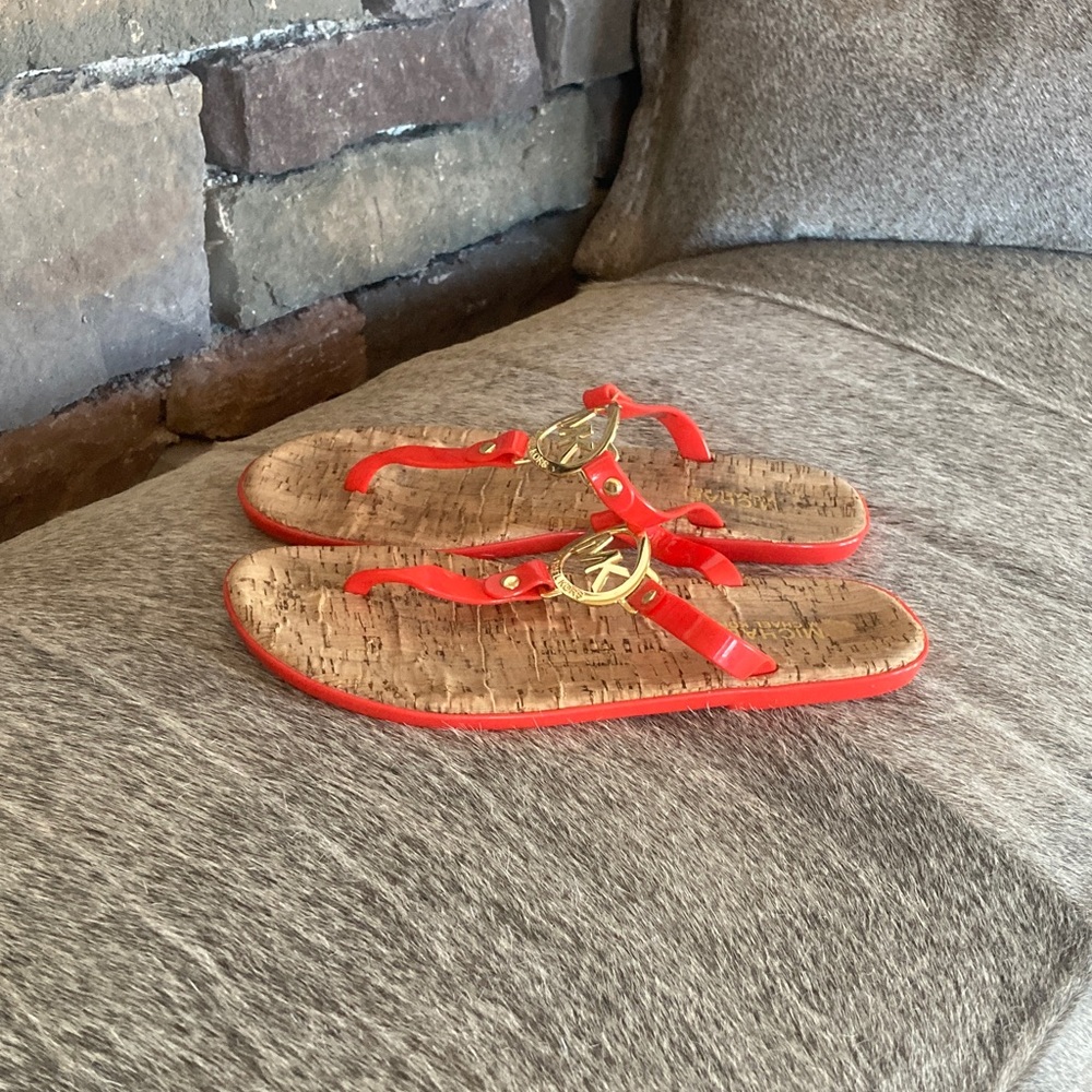 MICHAEL Michael Kors Jelly Logo Sandal Red Orange